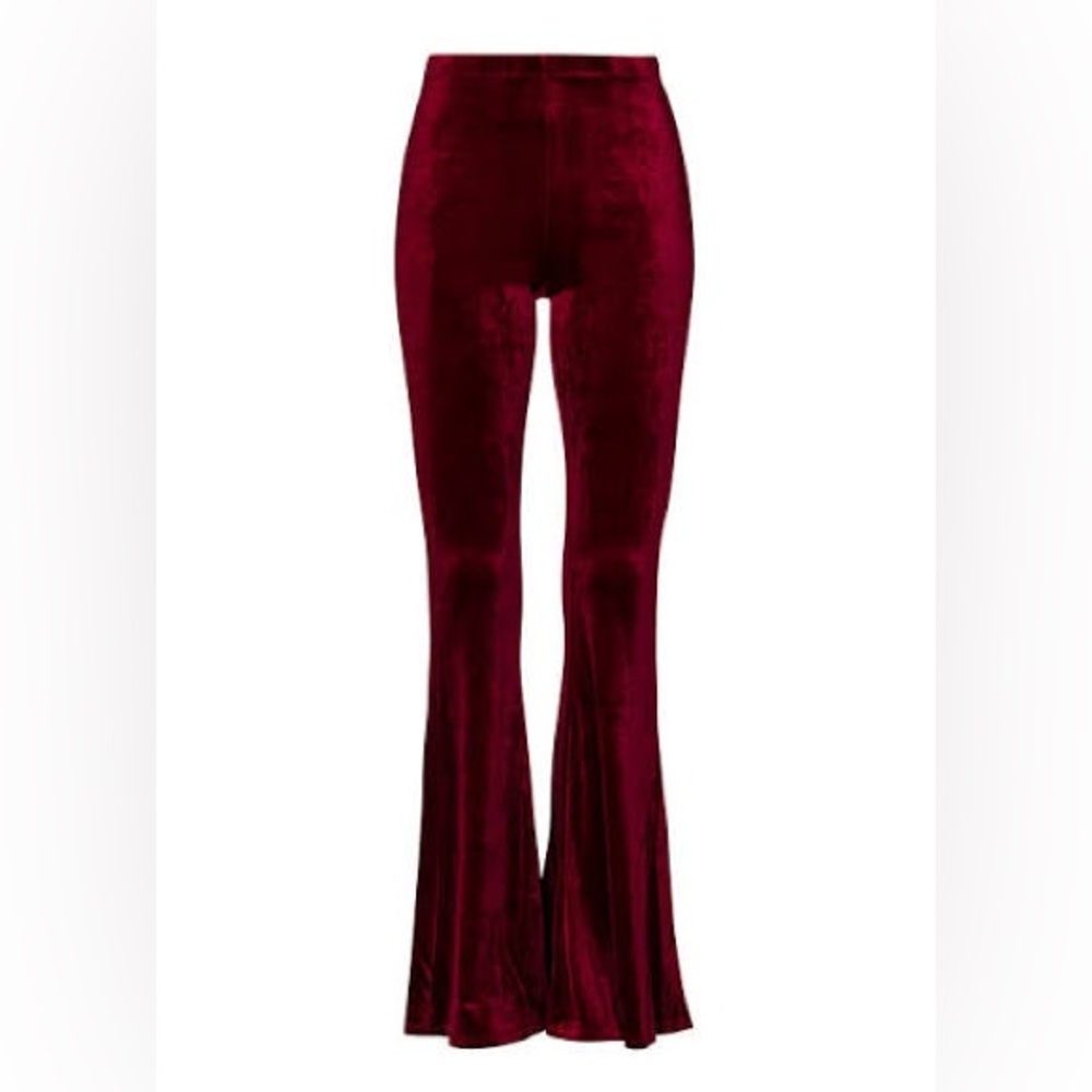 ☮️BLANC NYC☮️DEEP WINE VELVET BELLS - Picture 3 of 9